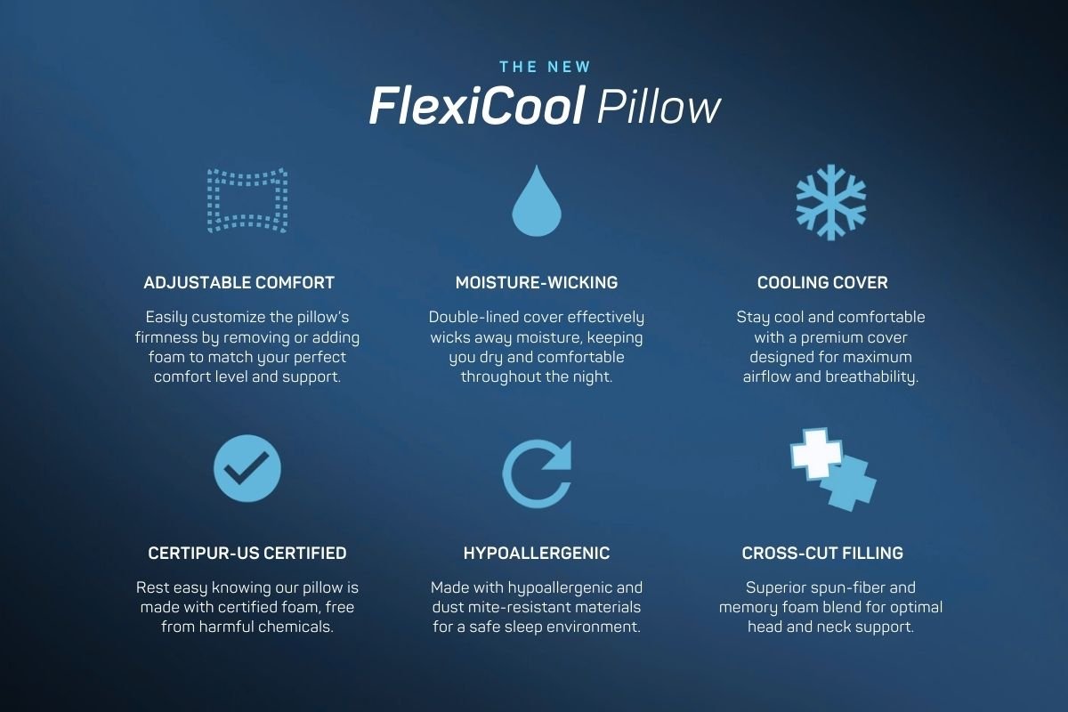 FlexiCool Adjustable Pillow - isense